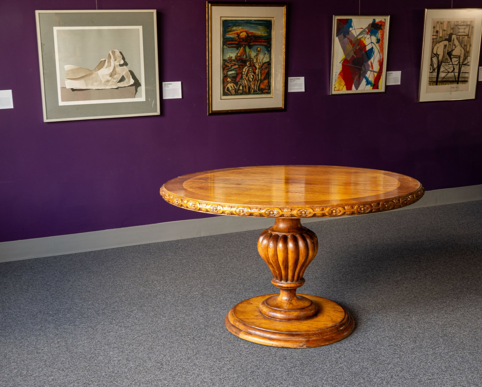Regency Style Carved Walnut Dining Table - 2