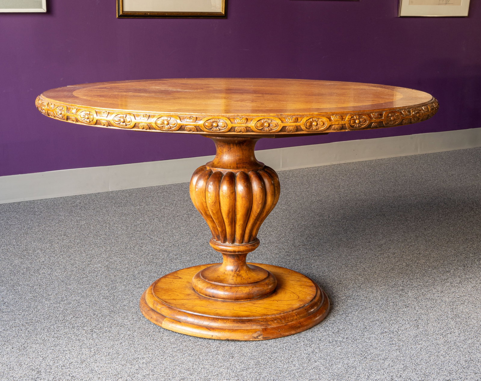 Regency Style Carved Walnut Dining Table - 4