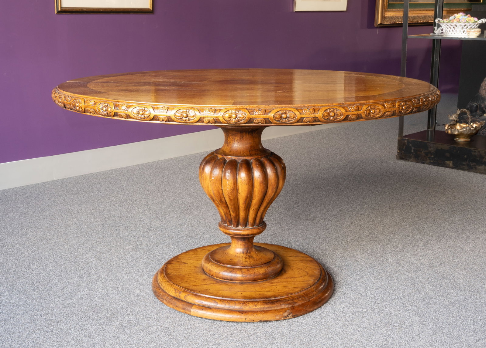 Regency Style Carved Walnut Dining Table - 5