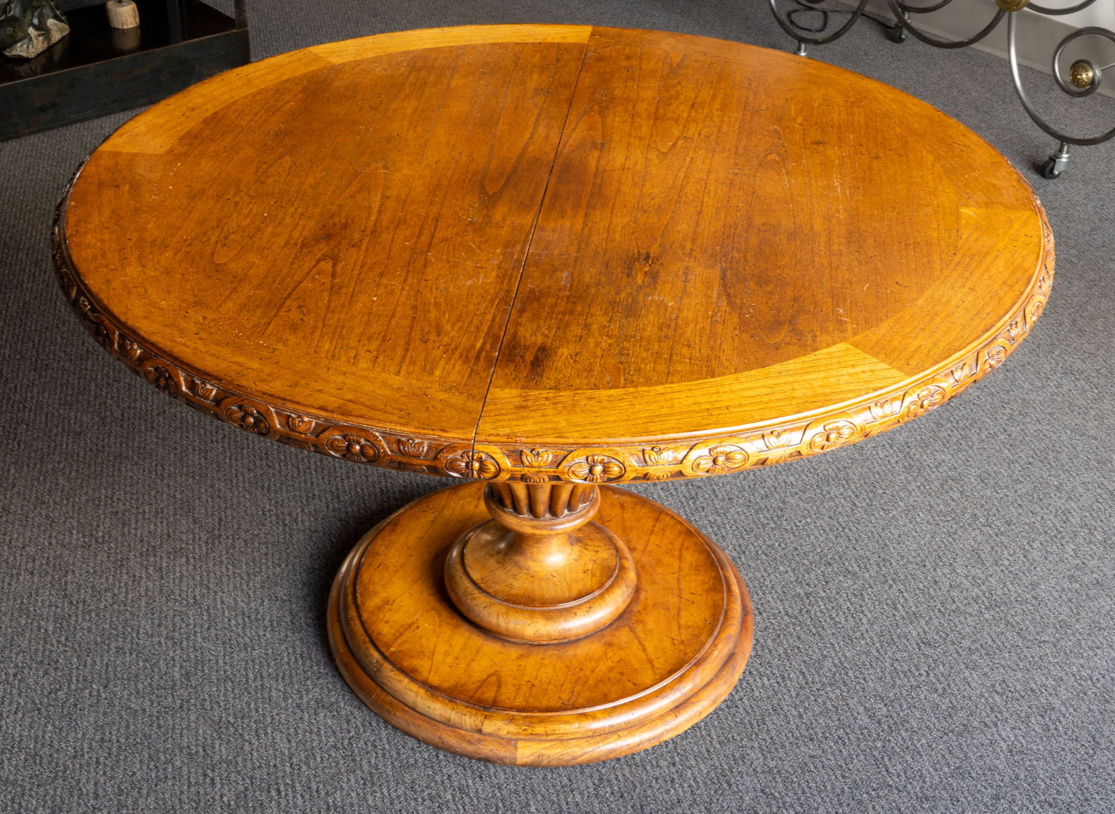 Regency Style Carved Walnut Dining Table - 6