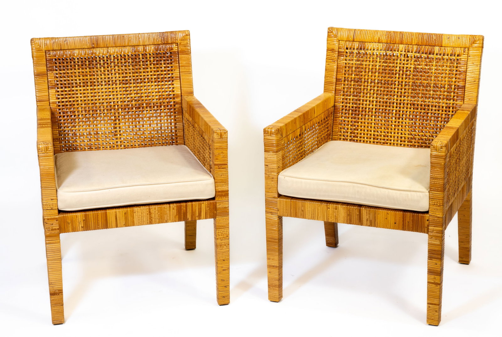 Two (2) Bielecky Brothers Rattan and Cane Arm Chairs (1 of 15)