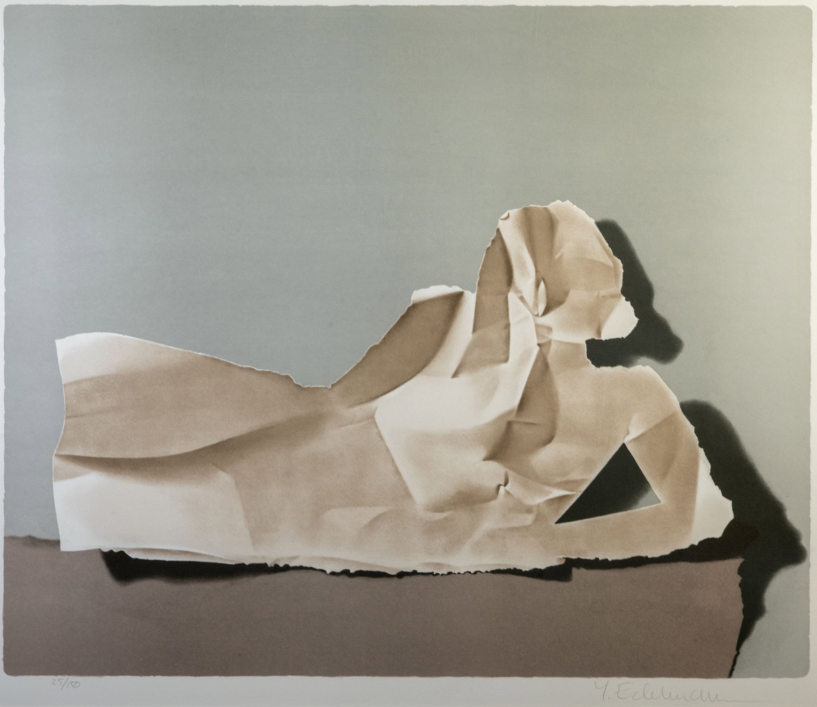 Yrjo Edelmann (Sweden, 1941-2016) Paper Model: Yrjo Edelmann (Sweden, 1941-2016) Paper Model Color lithograph on paper. Signed in pencil, Y. Edelmann, lower right. Numbered 25/150 in pencil lower left. Number 25 from an edition of 150. Framed and 