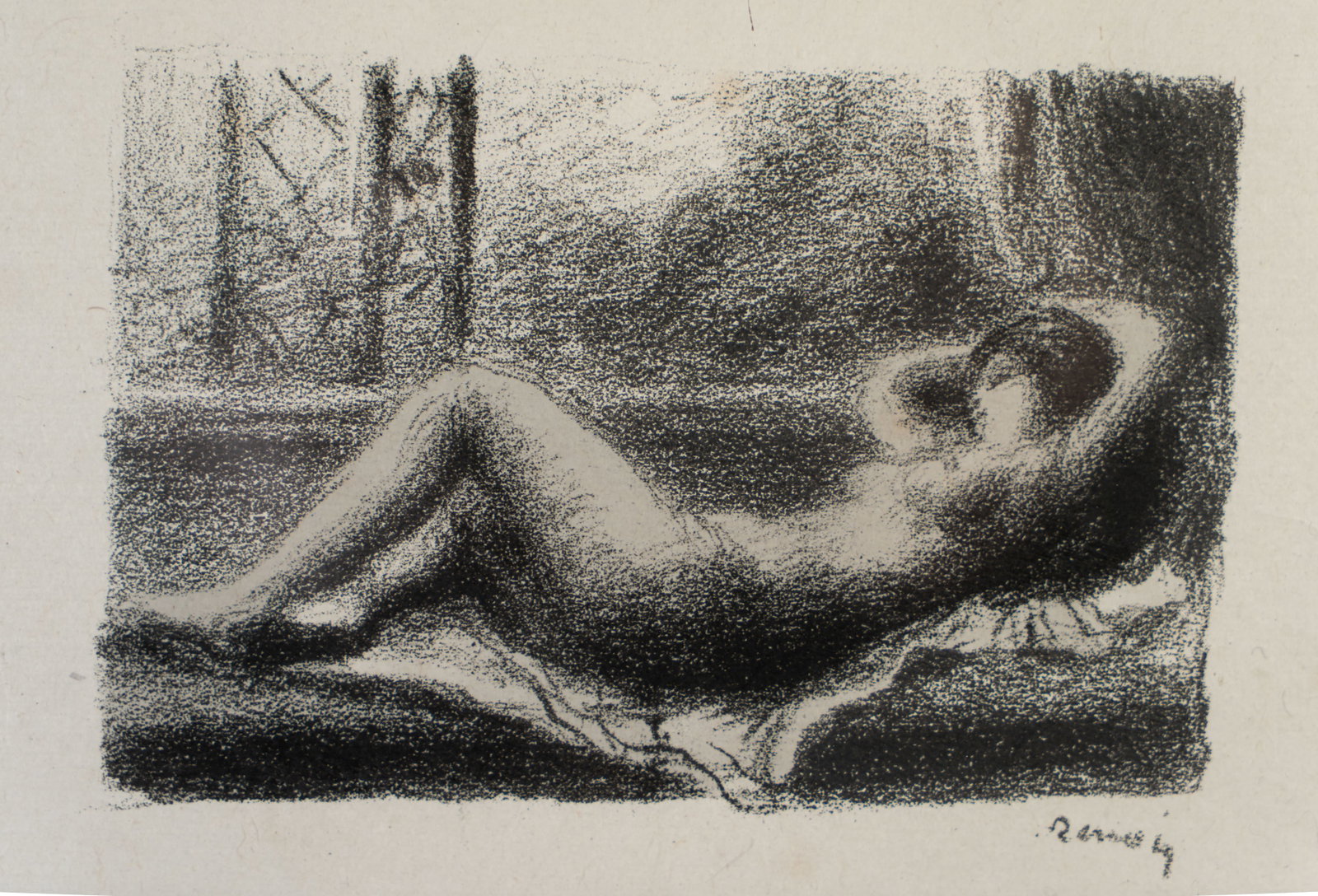 Pierre-Auguste Renoir (French, 1841-1919) Odalisque: Pierre-Auguste Renoir (French, 1841-1919) Odalisque Lithograph on chine volant paper, 1904. Delteil 35. From the edition of 75. Framed and matted under glass. Christie's "Prints and Photographs", Feb.
