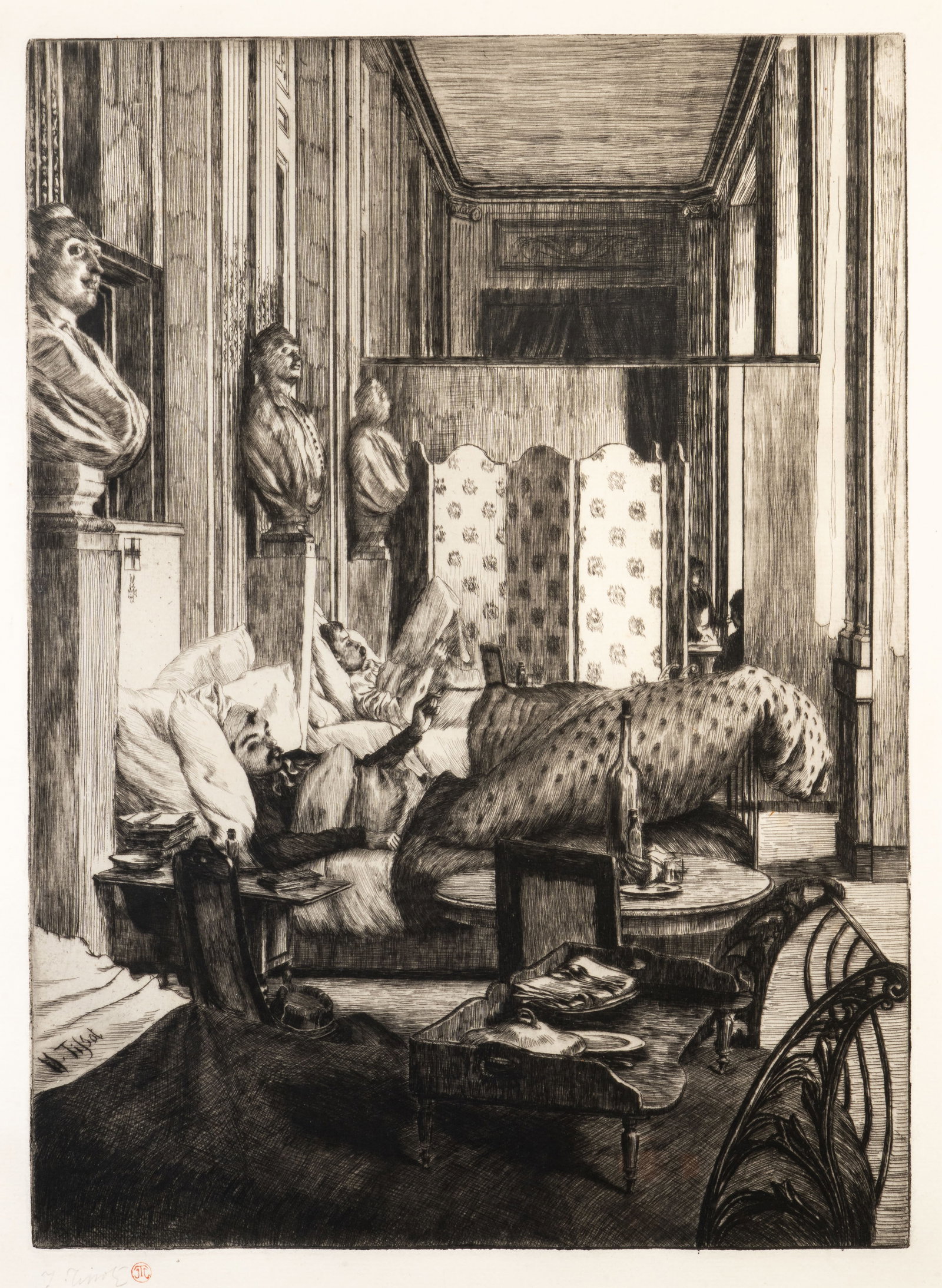 James Tissot (French, 1836-1906) Le Foyer de la Comedie Francaise pendant le Siege de Paris (1 of 5)