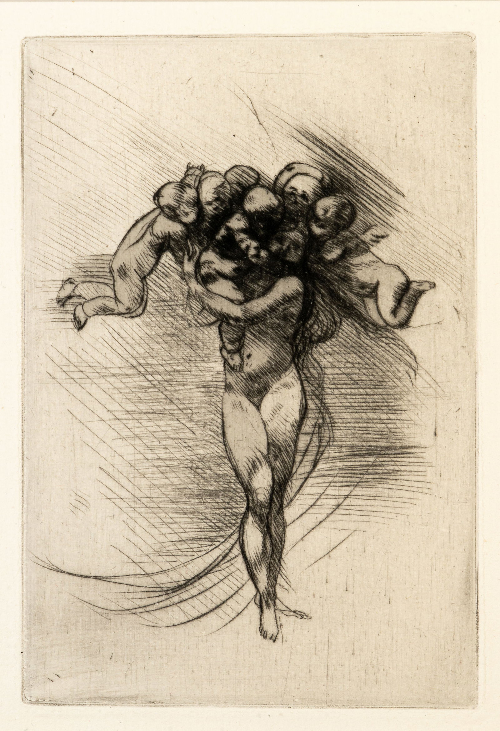 Auguste Rodin (French,1840-1917) Spring (Le Printemps): Auguste Rodin (French,1840-1917) Spring (Le Printemps) Drypoint on laid paper,1882-88. Plate: 5.75 in. x 3.875 in. Sheet: 10.75 in. x 7.25 in. Framed and matted under glass. Property from a Distinguis
