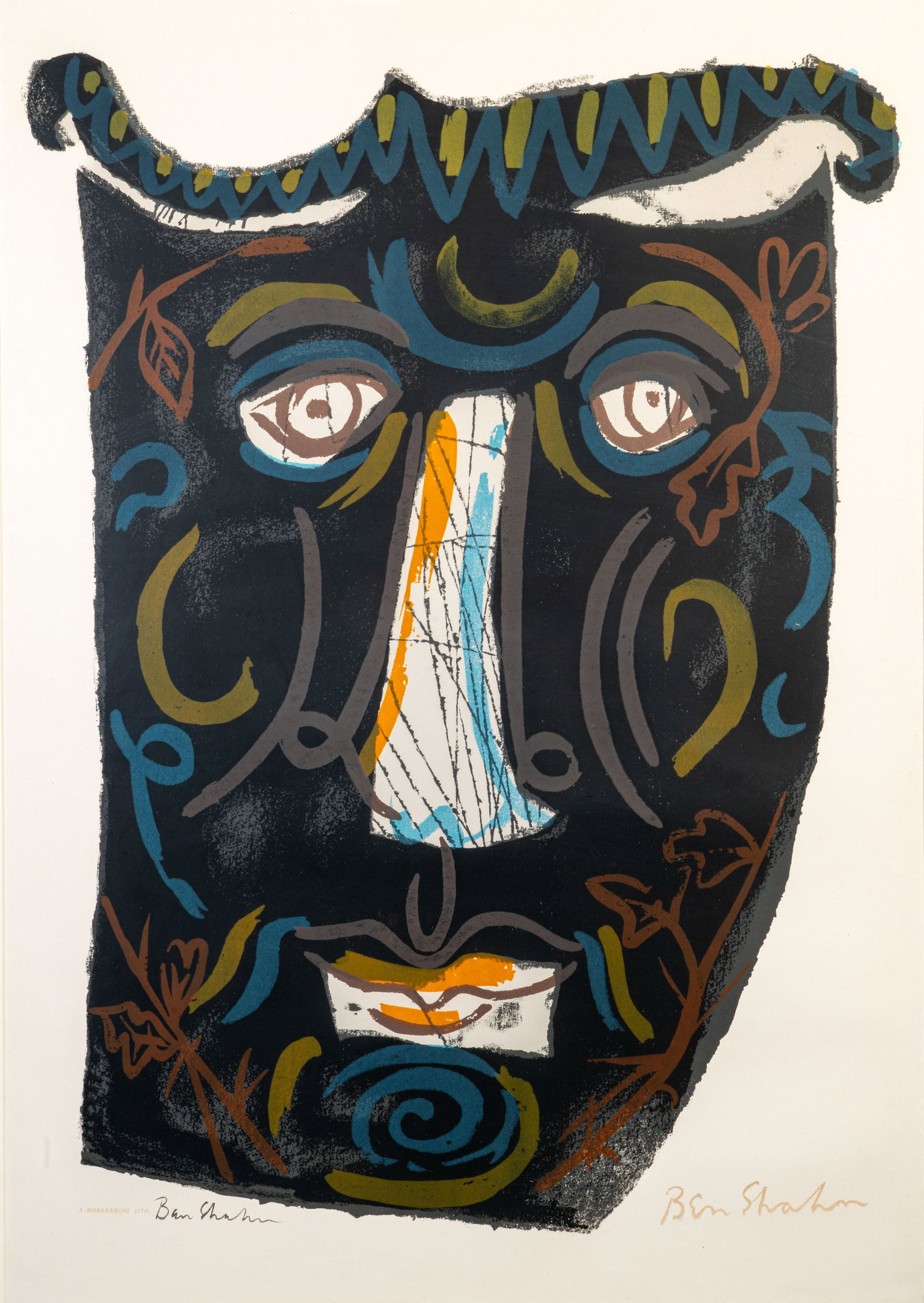 Ben Shahn (American, 1898-1969) Mask (1 of 5)