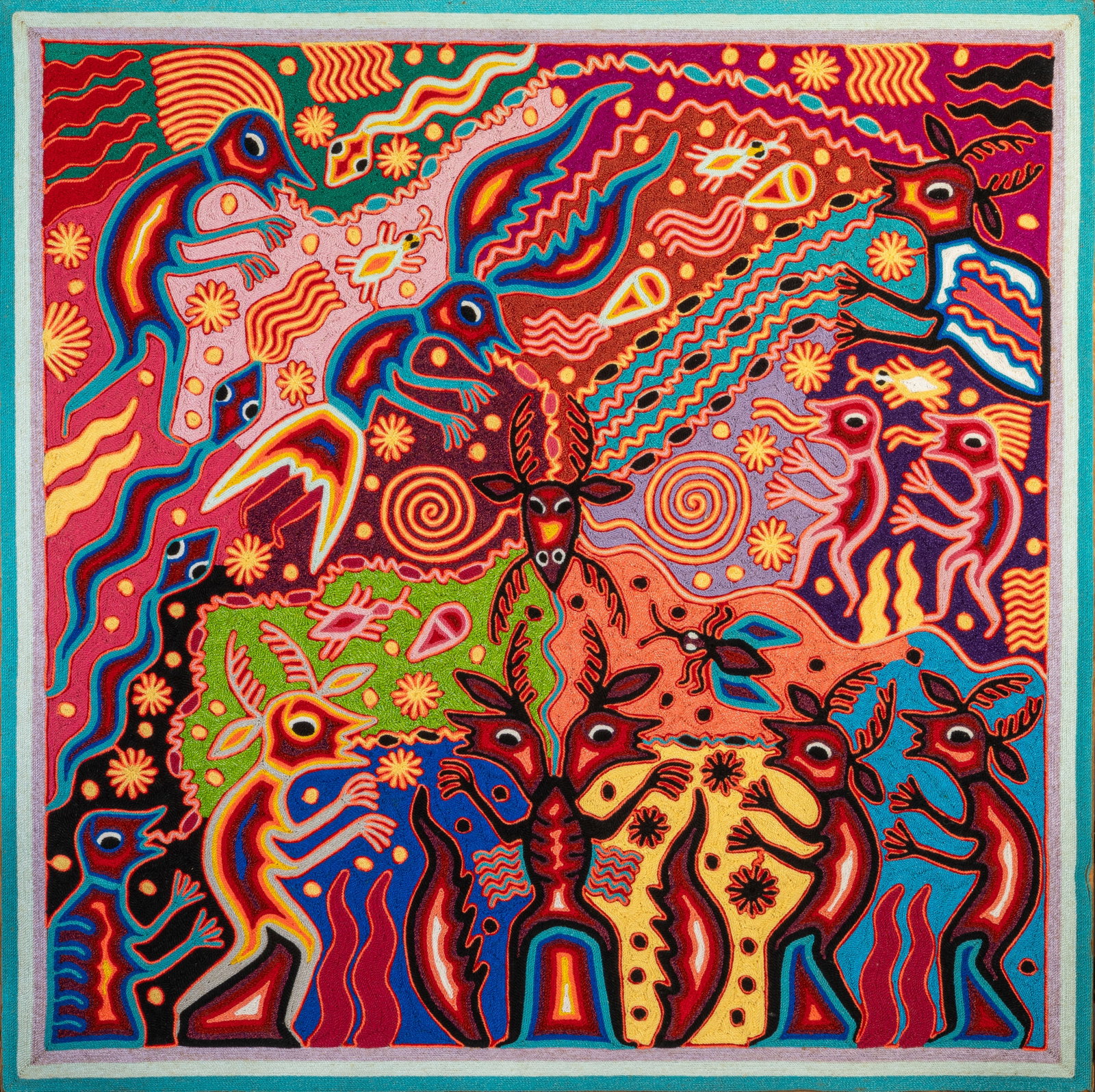 Maximino Renteria de la Cruz & Yolanda Diaz Medina (Nayarit, Mexico) Yarn Painting (1 of 6)