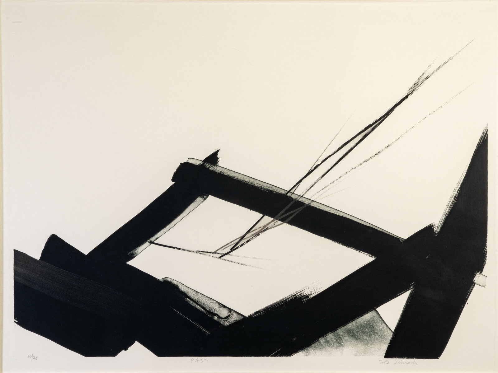 Toko Shinoda (Japanese, 1913-2021) Past: Toko Shinoda (Japanese, 1913-2021) Past Lithograph with silver paint on paper, 1980. Signed in pencil lower right, titled "Past" in pencil at center, and numbered "15/25" in pencil at lower left. Numb