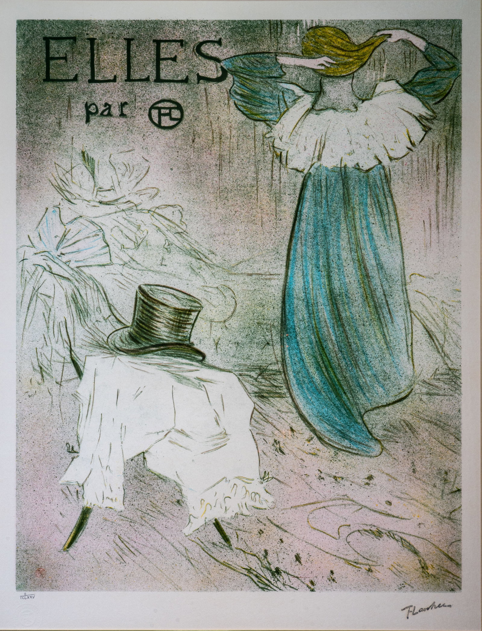 After Henri De Toulouse-Lautrec (1864-1901) Lithograph Elles: After Henri De Toulouse-Lautrec (1864-1901). Title sheet of the series of ten. Color lithograph, a 20th century edition the 1896 print, numbered 2/275 in pencil with artist's monograms and stamped sig