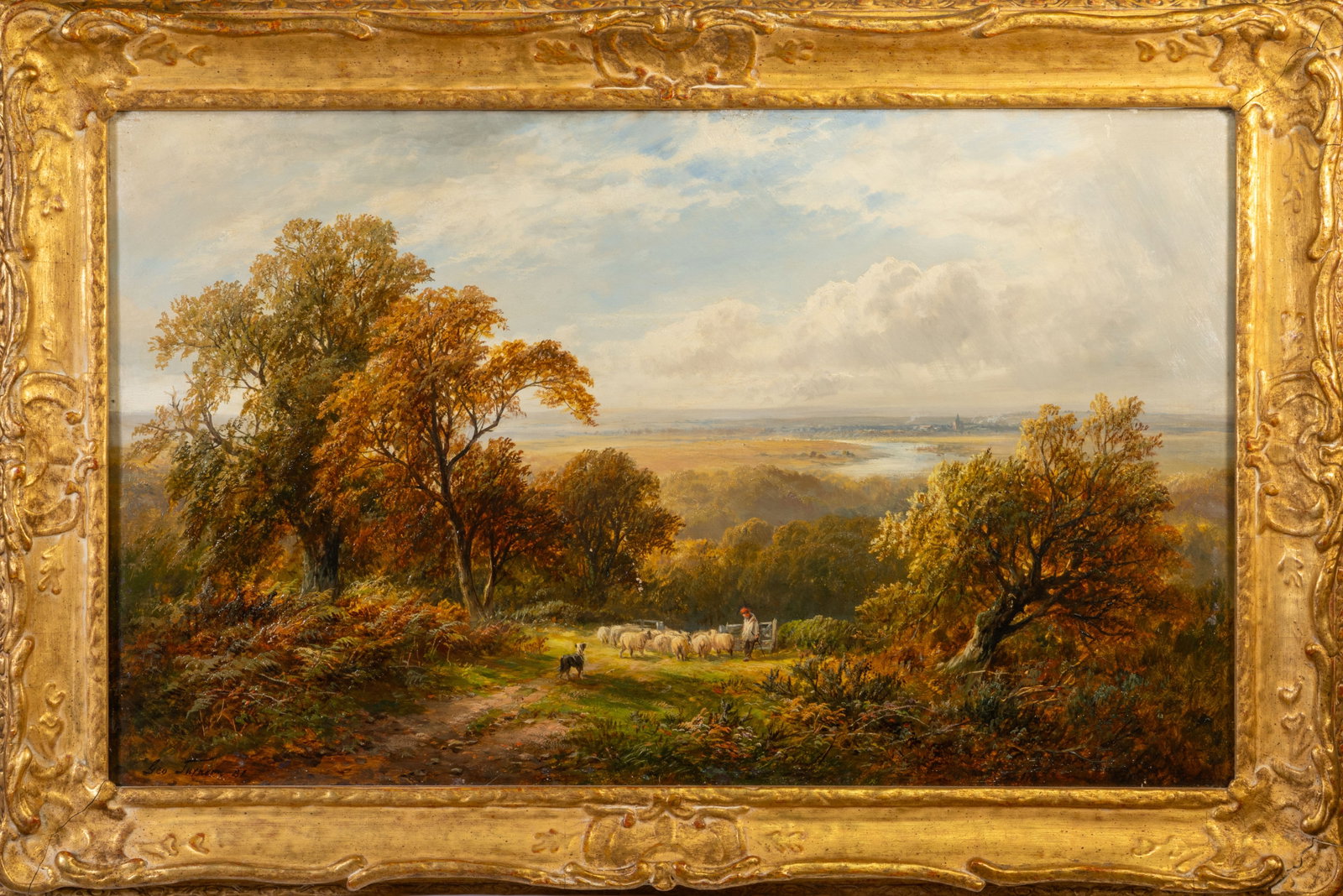 George Turner (British, 1841-1910) Oil on Canvas "From the Hillside, Ingleby" (1 of 9)