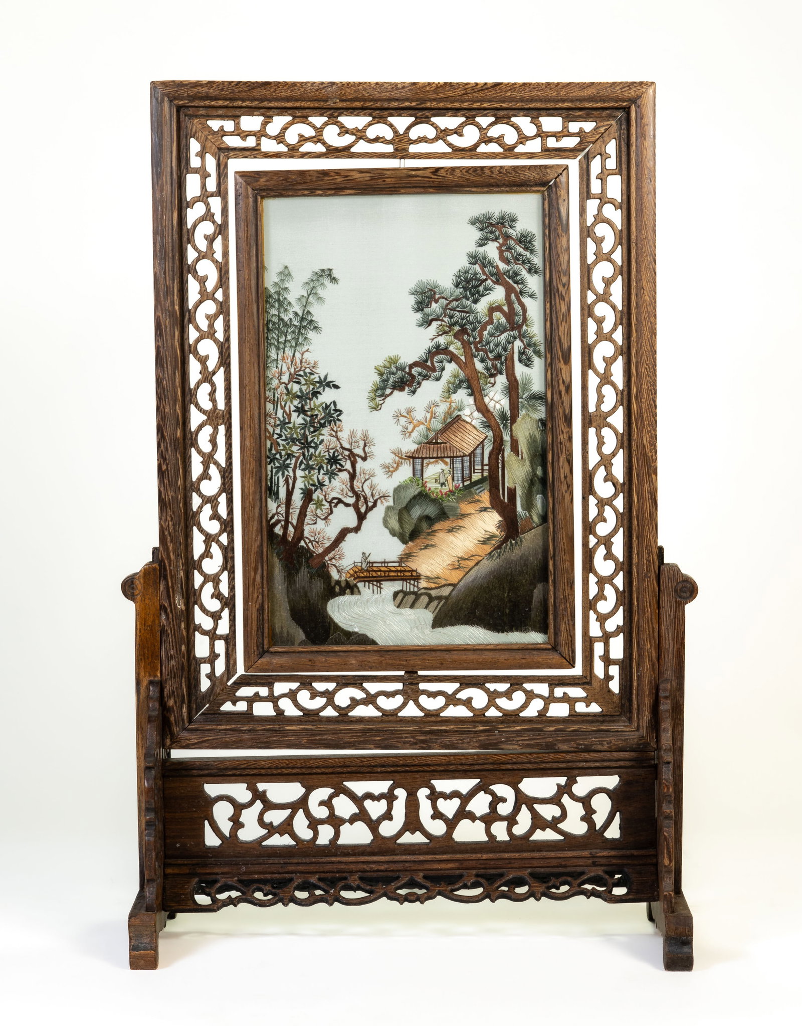 Chinese Painted Glass Table Screen (1 of 8)