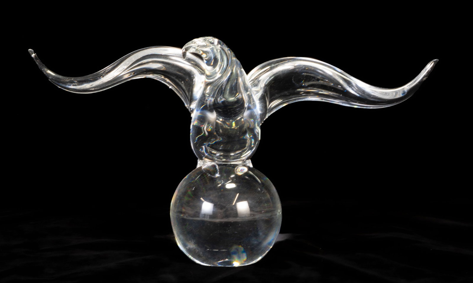 STEUBEN Crystal Eagle on Ball - 10