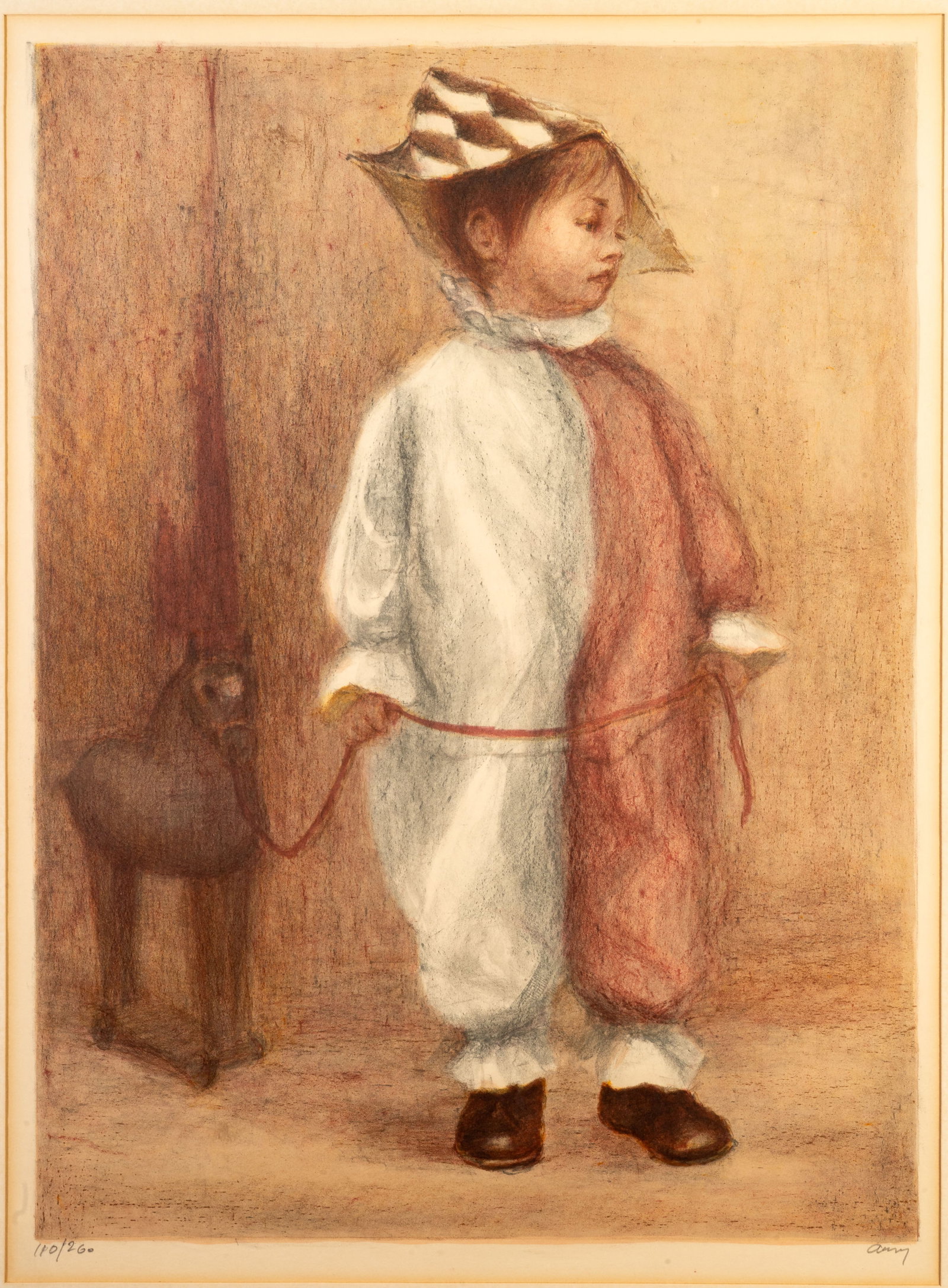 Cayetano de Arquer (Spanish, 1932-2012) Lithograph Arlequin: Cayetano de Arquer (Spanish, 1932?2012). Arlequin. Color lithograph. Signed lower right. Numbered ?110/260? lower left. View: 21.5 x 16 in. Framed and matted under plexiglass.
