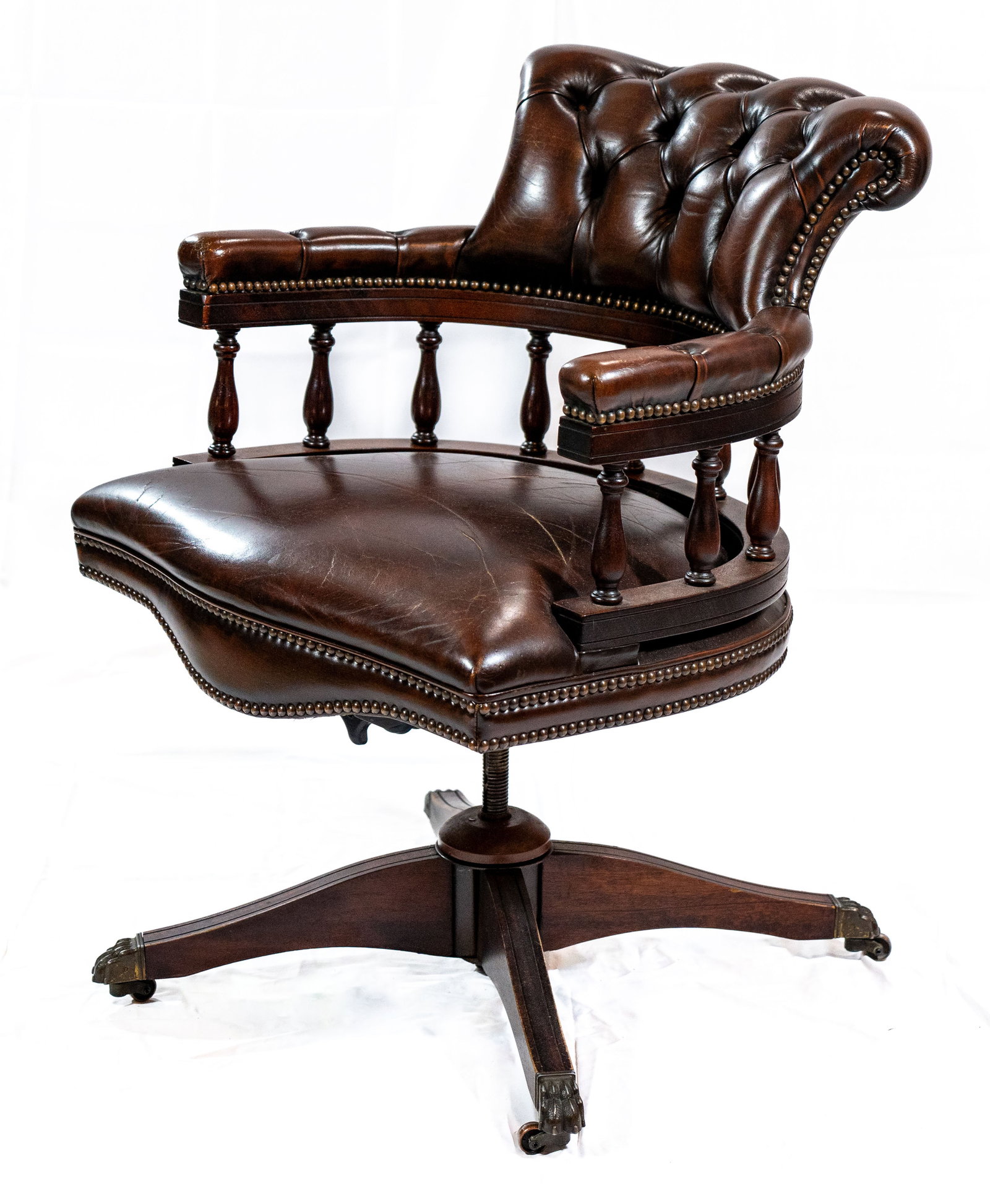 Tufted Leather Faultless Doerner Captains Chair (1 of 8)