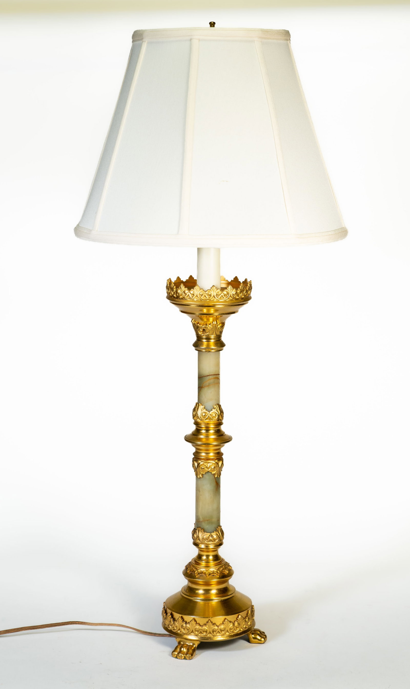 Neo Gothic Gilt Brass and Onyx Lamp (1 of 13)