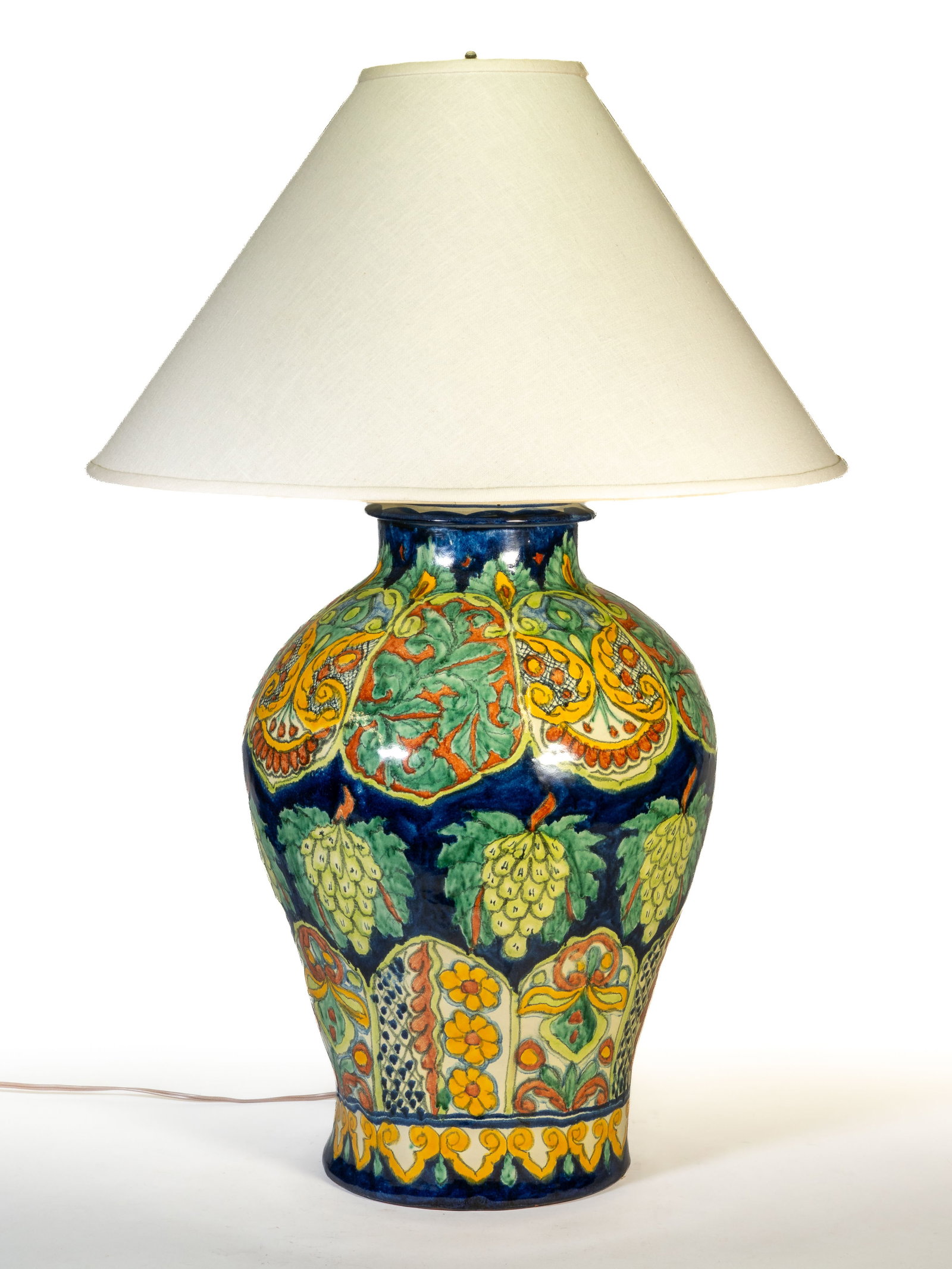 Large Mexican Talavera Lamp Signed (1 of 11)