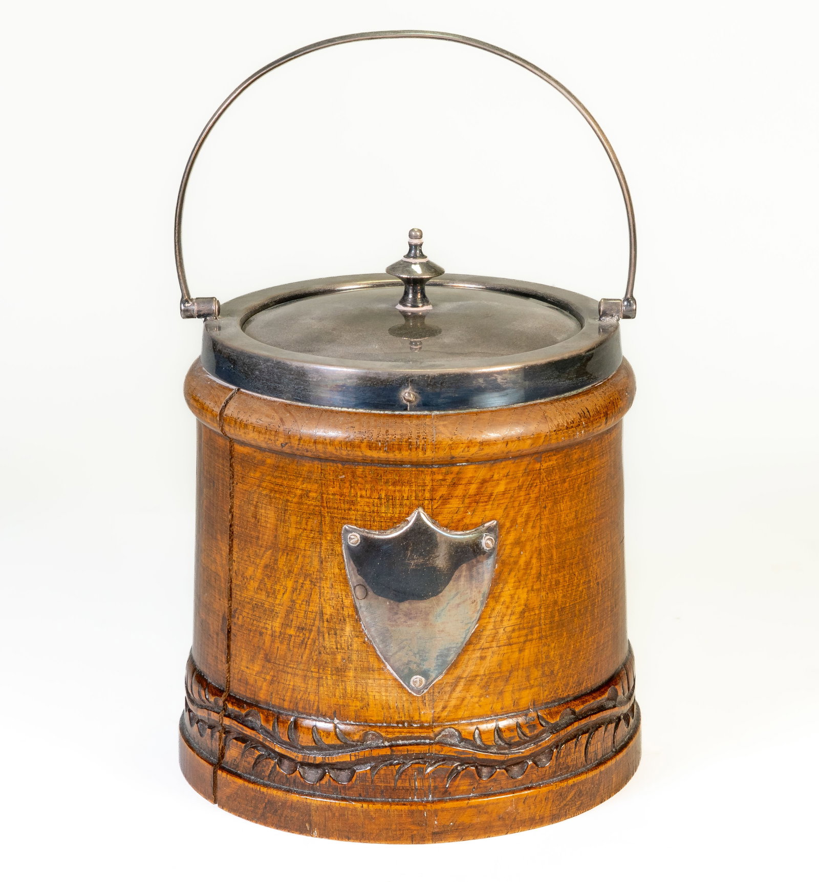 Antique English Oak Biscuit Barrel (1 of 10)