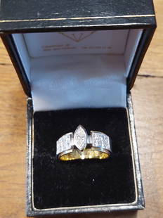 Diamond ring: Diamond 18ct gold ring, markies from 1ct and 0.60ct G VSA (11,9 gram)