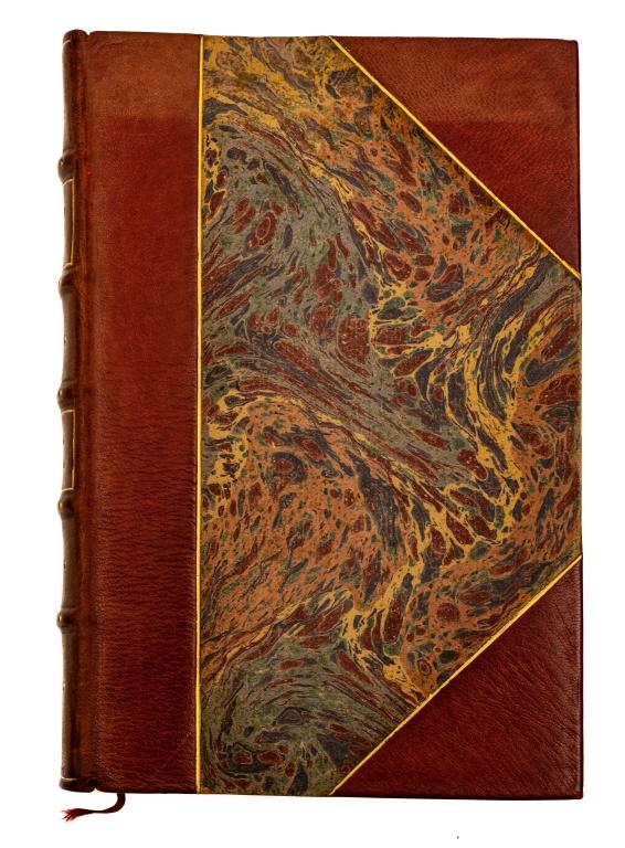 [GRABAU] HAWTHORNE. OUR OLD HOME 1ST: [BINDING] GRABAU Hawthorne, Nathaniel. OUR OLD HOME: A SERIES OF ENGLISH SKETCHES. Boston: Ticknor and Fields, 1863. 8vo. xi-[9]-398, [1 ads] pp. Original spine bound in at rear. First edition, first 