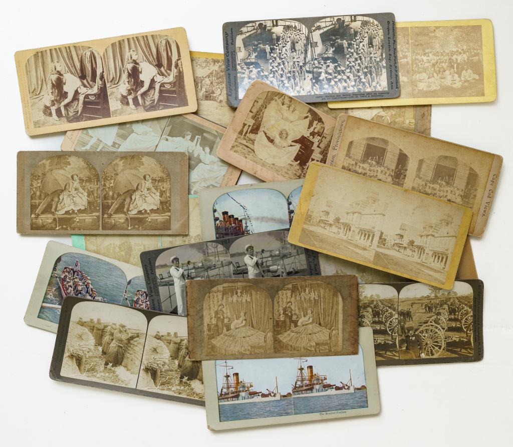 [STEREOVIEWS] 30 VIEWS SOLD TOGETHER: [STEREOVIEWS] 30 VIEWS SOLD TOGETHER. A choice collection of 30 stereoviews. c.1870-1920 Includes WW1, WW2, families, various themes. Albumen and silve print photographs. Additional images and detaile