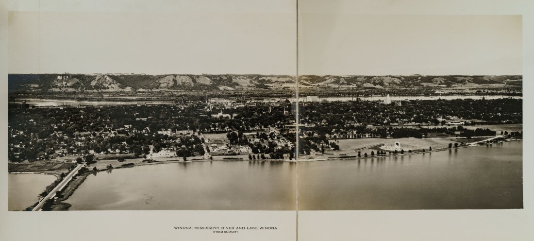 [ALBUMS] GARVIN HEIGHTS PARK MINNESOTA: Oblong 4to. Brown cloth photography album 8 x 11.5 inches 18 silver print photos including 2 part panoramas, cloth backed. An attractive series of images showing this park at the time of its donation 