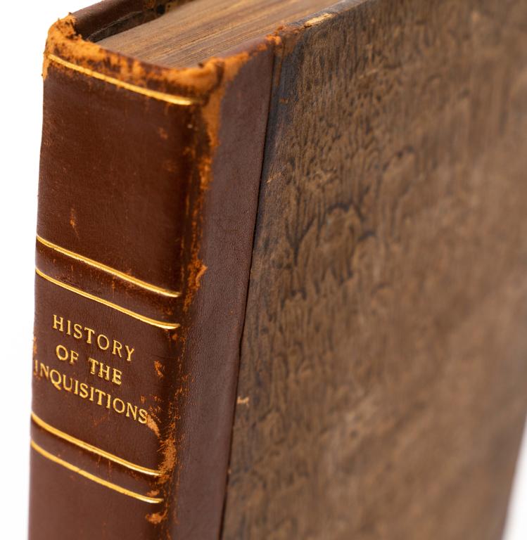 [ANTIQUARIAN] THE HISTORY OF THE INQUISITIONS: The History Of The Inquisitions; Including The Secret Transactions Of Those Horrific Tribunals. London: J. J. Stockdale, 1810. Large quarto. Mottled paper boards half-bound with calf. Spine with 5 sli