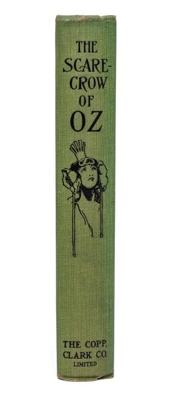BAUM, FRANK L.; NEILL, J. R. SCARECROW OF OZ. 1915: Baum, Frank L.; Neill, John R. [illustrator]The Scarecrow Of Oz. Toronto: The Copp, Clark Co., 1915.Quarto. Full green cloth boards. Upper with colour-printed pictorial title panel pasted on. Black le