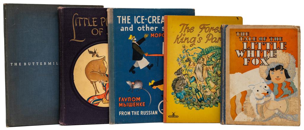 [CHILDREN/ILLUS] 6 VOLS SOLD TOGETHER: 20TH C CHILDREN'S LIT. A lot of 6 volumes sold together. Including:Morrow, Elizabeth; D'Harnoncourt, RenÃ©. THE PAINTED PIG: A MEXICAN PICTURE BOOK. New York: Alfred A. Knopf, 1930. Quarto. Full pri