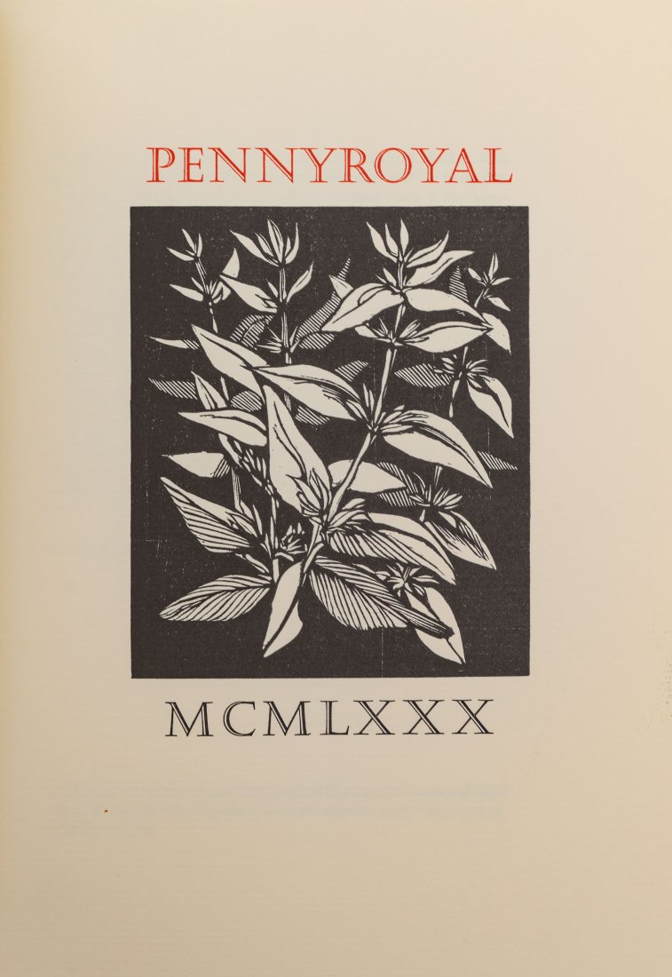 MARIANI, P; MOSER, B. TIMING DEVICES: POEMS. 1977: Mariani, Paul; Moser, Barry [engravings]Timing Devices: Poems. Massachusetts: Pennyroyal Press, 1977.Long quarto. Grey paper boards backed in vellum. Gilt rules on upper and lower. Spine with gilt let