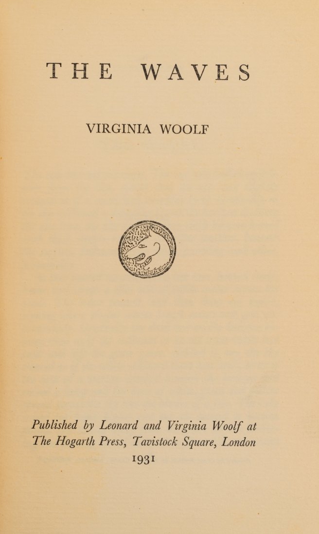 [HOGARTH] WOOLF, VIRGINIA. THE WAVES. 1931 (1 of 5)