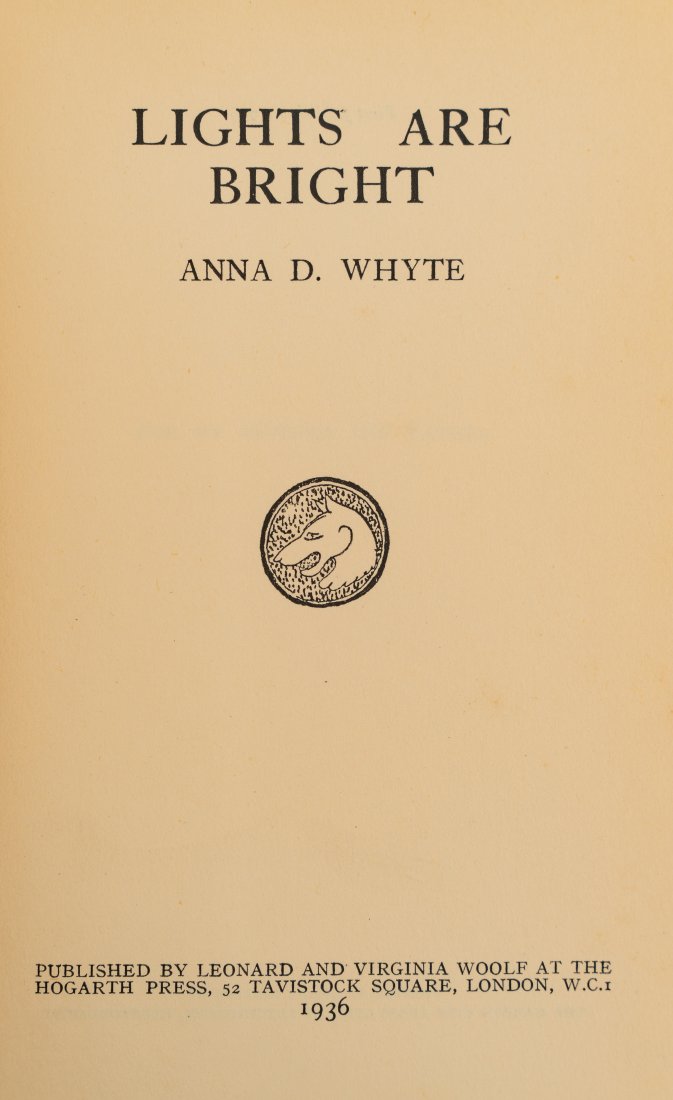 [HOGARTH] WHYTE,  ANNA . LIGHTS ARE BRIGHT. 1936 (1 of 5)