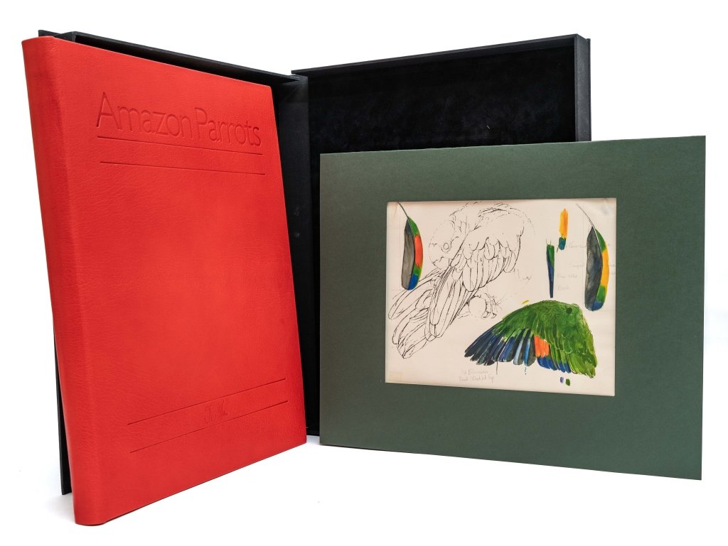 BUTTERWORTH; LOW. AMAZON PARROTS W/OG SKETCH. 1983 (1 of 8)