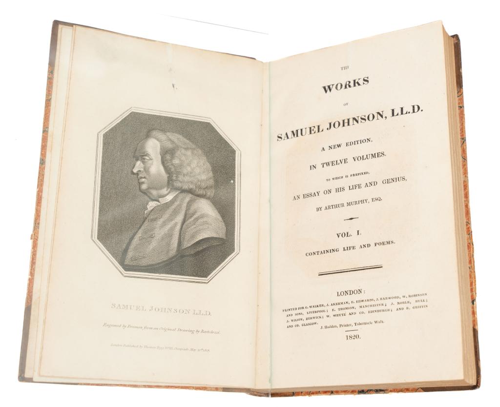 JOHNSON, SAMUEL. WORKS. 12 VOLUMES. 1820 (1 of 3)