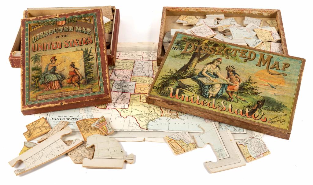 GEOGRAPHY MAP PUZZLES. 19TH CENTURY. 2 ITEMS (1 of 2)