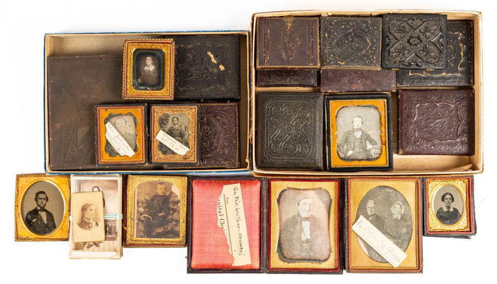 [THOMSON/WOOD] LOT OF 51 PHOTOS + DAGUERREOTYPES: THOMSON/WOOD. A lot of approximately 51 loose photographs and daguerreotypes relating to the families of De Volson Wood and Charles Thomson, noted American figures (details below). Including portraits