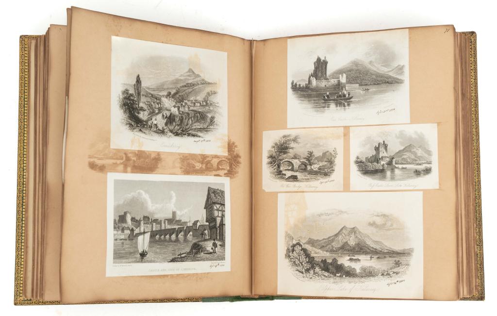 BRITISH/UK TRAVEL SCRAPBOOK WITH FINE ENGRAVINGS (1 of 7)