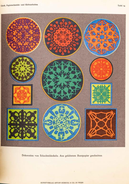 CIZEK, F. PAPIER-SCHNEIDE-UND KLEBEARBEITEN. 1925: Cizek, Franz. PAPIER-SCHNEIDE-UND KLEBEARBEITEN. Ihre Technischen Grundlagen Und Ihre Erzieherische Bedeutung Erlautert An Arbeiten Des Kurses Fur Jugendkunst An Der Kunstgewerbeschule In Wien. Vienna