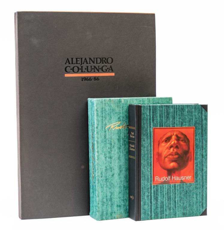 [SIGNED EDITIONS] LOT OF 3 VOLUMES SOLD TOGETHER: SIGNED EDITIONS. A lot of 3 volumes sold together. Generally very good condition. Including: Lindner, Dolf. RUDOLF HAUSNER: WERKVERZEICHNIS. Dortmund (Germany): Harenberg Kommunikation, 1982. 12mo. Ha