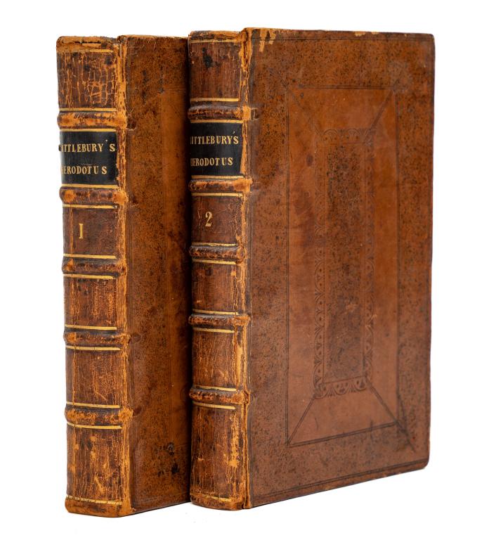 LITTLEBURY, ISAAC. HISTORY OF HERODOTUS. 2V. 1709: Littlebury, Isaac. THE HISTORY OF HERODOTUS. 2 volumes. London: Edward Castle, 1709. First complete edition in English of Littlebury's translation of the histories of Herodotus, also the first appeara
