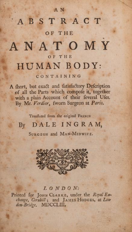 [SCIENCE/MEDICINE] LOT OF 3 VOLUMES SOLD TOGETHER: SCIENCE/MEDICINE. A lot of 3 volumes sold together. Including: Sharp, Samuel. A TREATISE ON THE OPERATIONS OF SURGERY, WITH A DESCRIPTION AND REPRESENTATION OF THE INSTRUMENTS USED IN PERFORMING THEM: