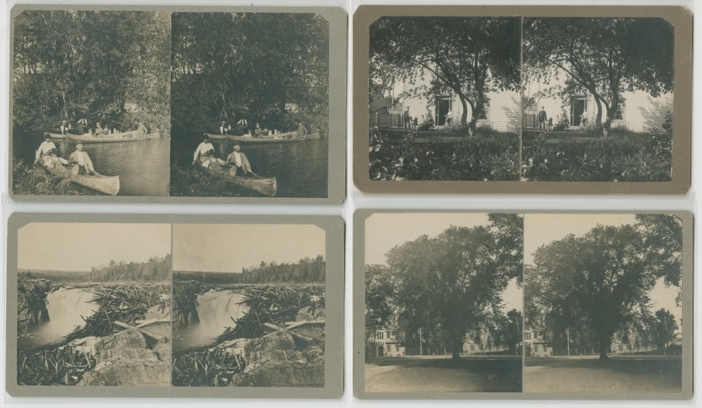 [STEREOS] NEW BRUNSWICK. LOT OF 11 SOLD TOGETHER: NEW BRUNSWICK. A lot of 11 stereos sold together. 4 by J.H. Gallop, remaining unidentified/amateur. Mounted on cardstock, light curve, all but one captioned. One stereo coloured. Unidentified stereos 