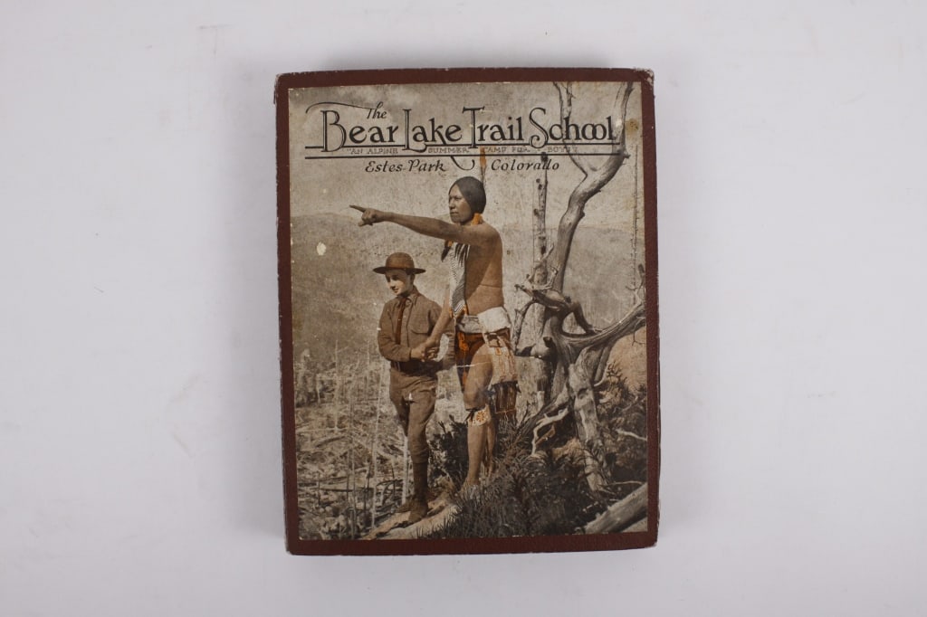 [ALBUMS] BEAR LAKE TRAIL SCHOOL. BOYS' CAMP. 1925: THE BEAR LAKE TRAIL SCHOOL: "AN ALPINE SUMMER CAMP FOR BOYS." ESTES PARK, COLORADO. Director: Frank H. Cheley. "Memory book" of one John J. Field of Des Moines, Iowa. Circa 1925. Album-scrapbook with 