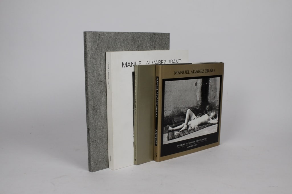 [MANUEL ALVAREZ BRAVO] SIGNED. LOT OF 4 TOGETHER: MANUEL ALVAREZ BRAVO, SIGNED. A lot of 4 volumes sold together. Generally very good condition, various imperfections. Including: Coleman, A.D. [essay]. MANUEL ALVAREZ BRAVO. Aperture, Masters of Photo