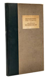 BOUGHTON, ALICE. PHOTOGRAPHING THE FAMOUS. 1928: Boughton, Alice. PHOTOGRAPHING THE FAMOUS. New York City: Avondale Press, 1928. Narrow quarto. Beige paper boards backed in blue cloth. Printed title label mounted on upper. Beige endpapers. Top