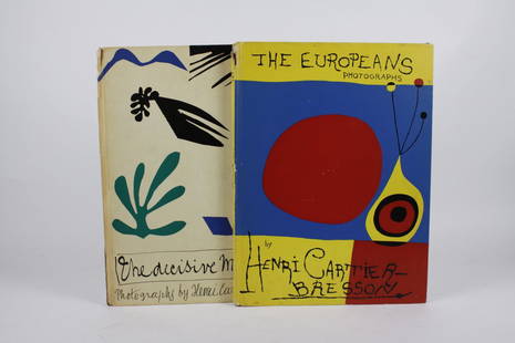 [CARTIER-BRESSON, HENRI] LOT OF 2 SOLD TOGETHER: CARTIER-BRESSON, HENRI. A lot of 2 volumes sold together. Both generally good condition, various imperfections: spines chipped/pieces lacking, joints splitting, etc. Including: THE EUROPEANS.
