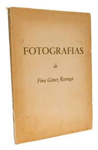 REVENGA, FINA GOMEZ. FOTOGRAFIAS. 1954. SIGNED: Revenga, Fina Gomez. FOTOGRAFIAS. Paris: Draeger, 1954. Signed by Revenga. Folio. Limp paper boards with gilt-stamped paper dust jacket. Limited edition #2941/2055. Generally good-fair condition:
