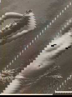 [NUDES] LOT OF 7 PRINTS SOLD TOGETHER: FEMALE NUDES. A lot of 8 prints sold together. Albumens and silver prints. 2 loose; 3 tipped onto larger sheets; 2 sheets with 20 smaller photographs printed together, mounted on larger sheet; 1