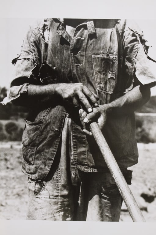 LANGE, DOROTHEA. HOE CULTURE, ALABAMA 1936: Lange, Dorothea. HOE CULTURE, ALABAMA. 1936. Printed by Berkey K & L. Custom Svces. (New York) under supervision of Arthur Rothstein (backmark). Silver print printed on larger sheet, mounted with plas