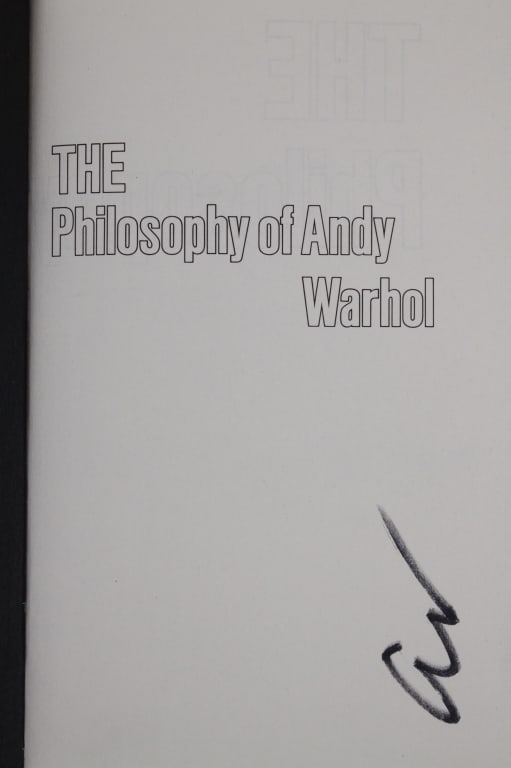 WARHOL. PHILOSOPHY OF ANDY WARHOL. 1975 SIGNED 1ST (1 of 4)