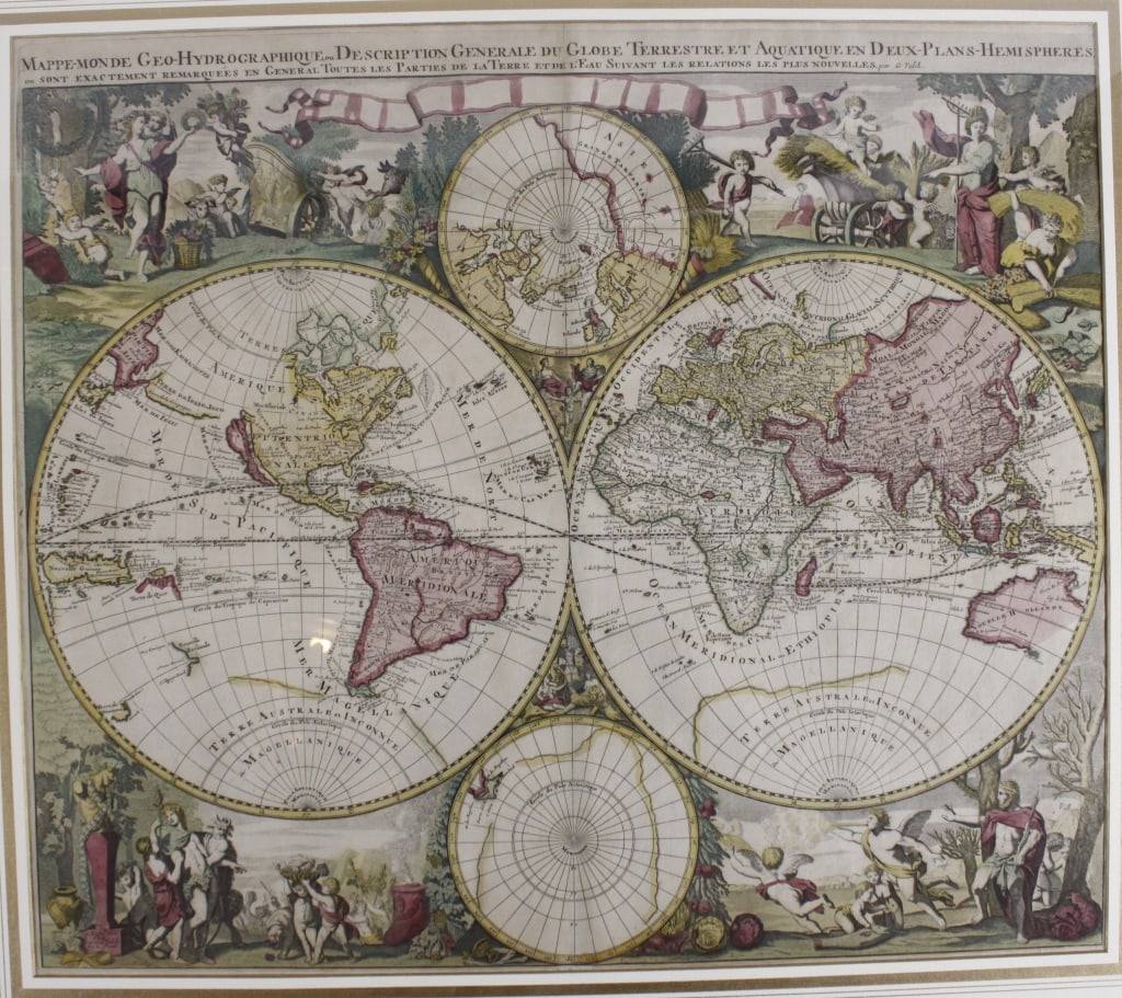 [MAP] VALCK. MAPPE-MONDE GEO-HYDROGRAPHIQUE (1686) (1 of 2)